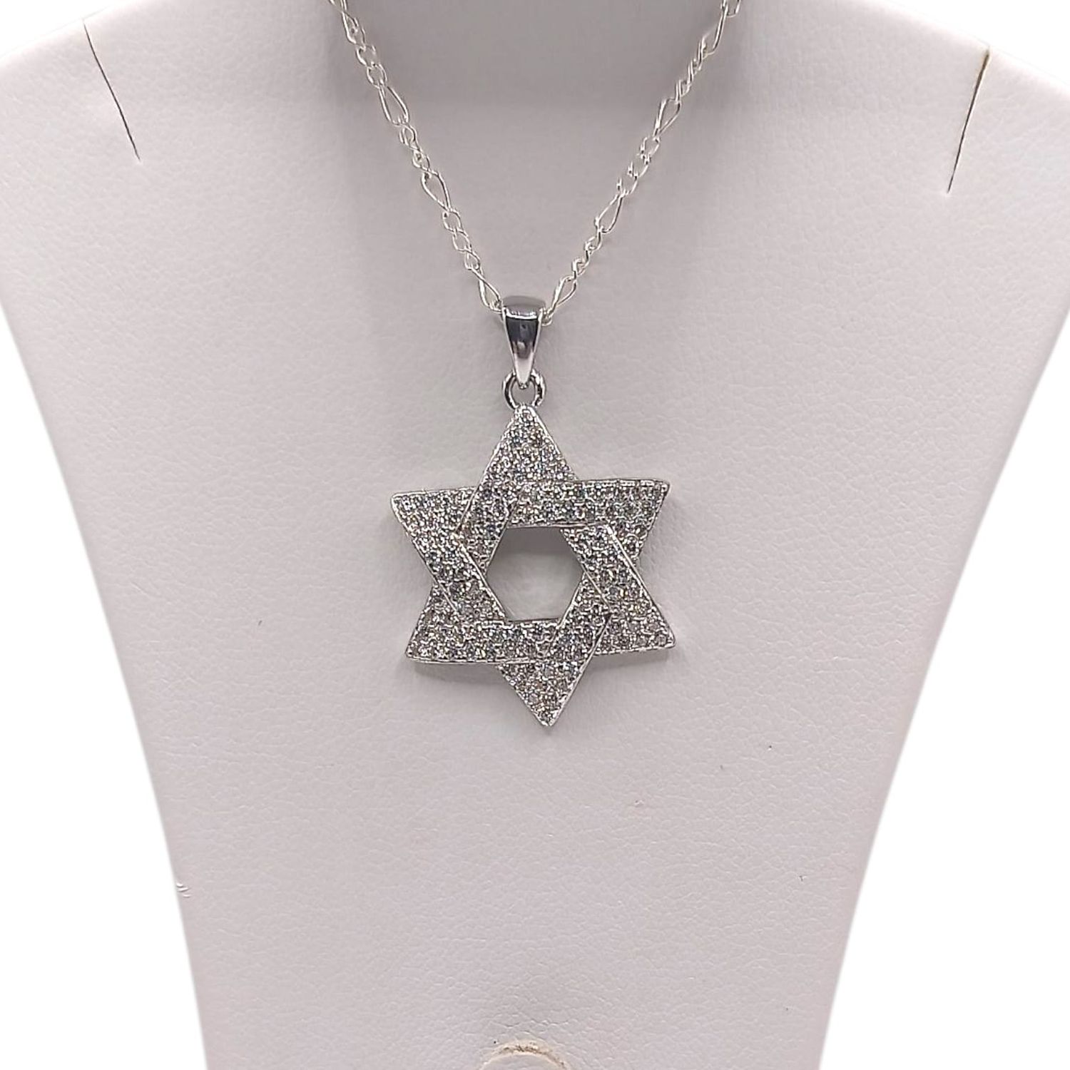 GARGANTILLA 17&quot;  ESTRELLA CON MINI CZ, PLATA .925