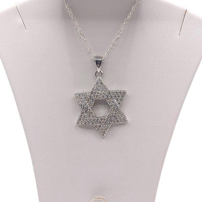 GARGANTILLA 17&quot;  ESTRELLA CON MINI CZ, PLATA .925
