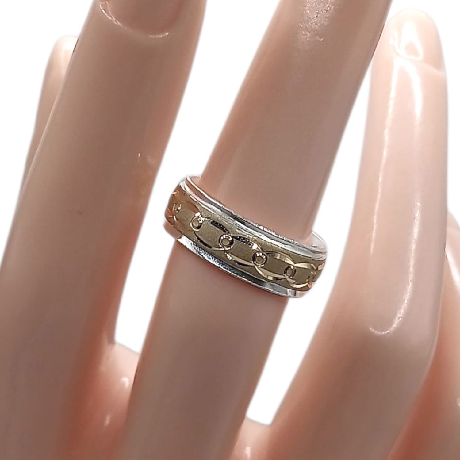 ARGOLLA OLIMPICA #5 CHAPA ORO 18K Y PLATA .925