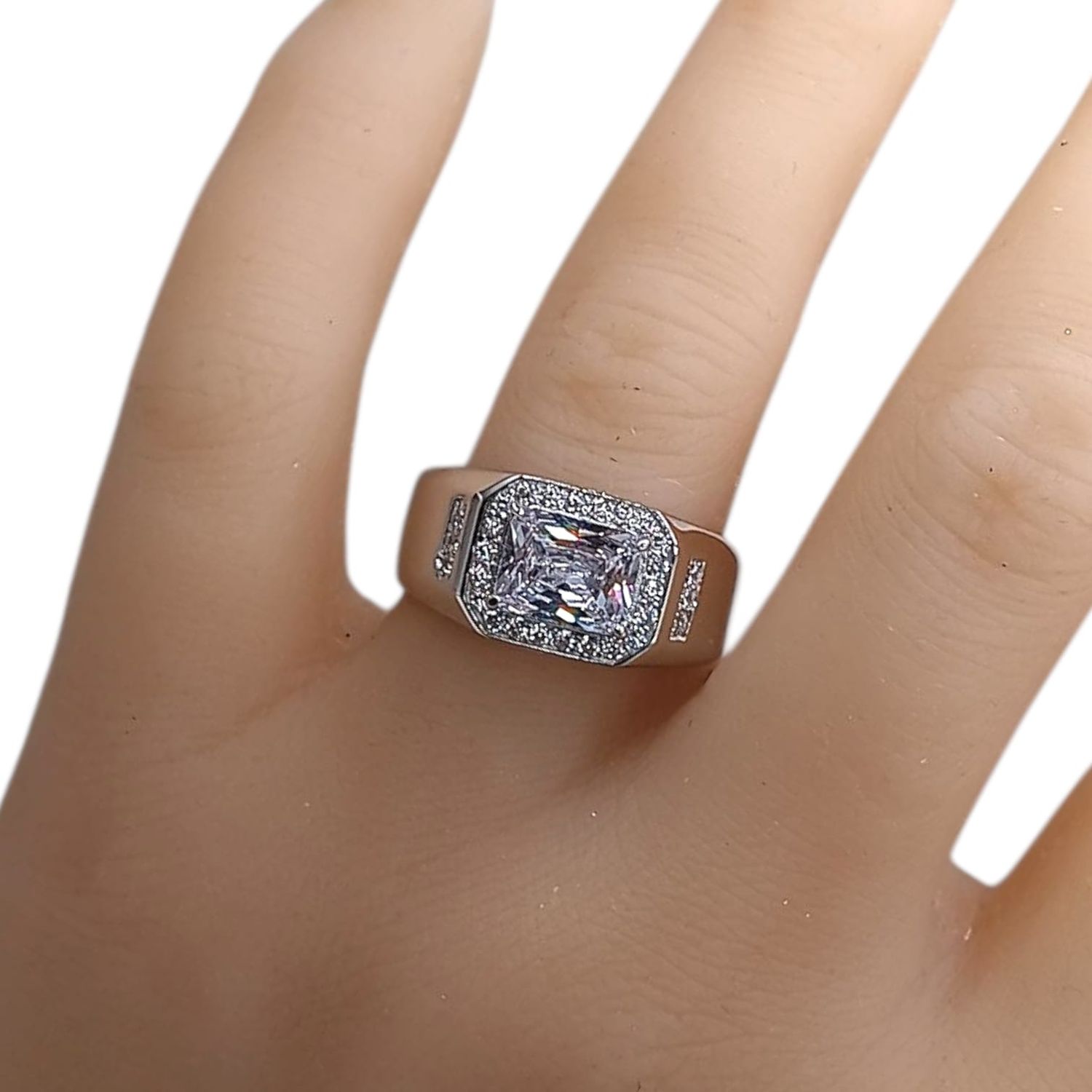 ANILLO CABALLERO CZ GRANDE VARIAS MEDIDAS PLATA .925