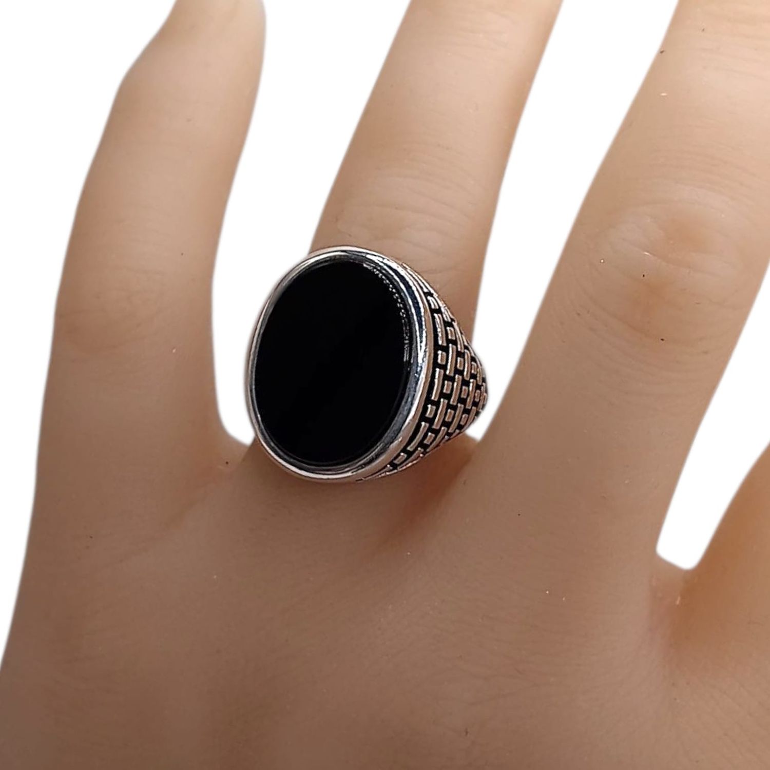 ANILLO CABALLERO OVALADO, # 11  PLATA .925