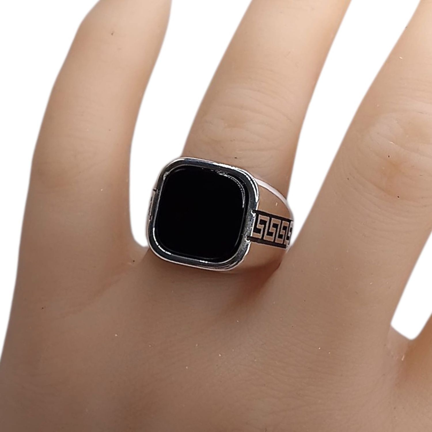 ANILLO CABALLERO GRECAS, VARIAS MEDIDAS, PLATA .925