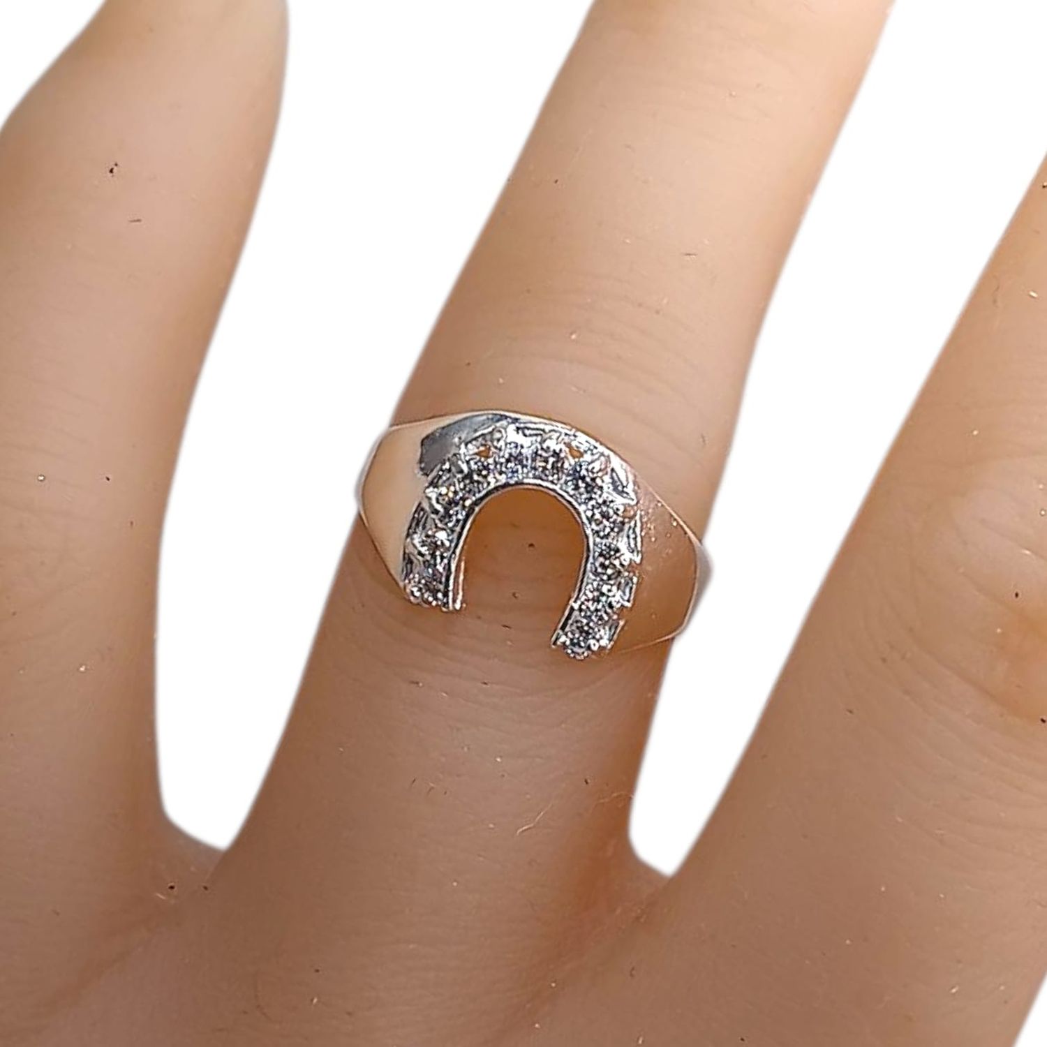 ANILLO HERRADURA CON CZ VARIAS MEDIDAS PLATA .925