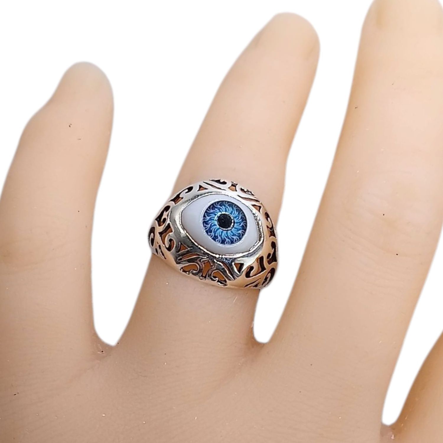 ANILLO CABALLERO CON OJO # 8, PLATA .925