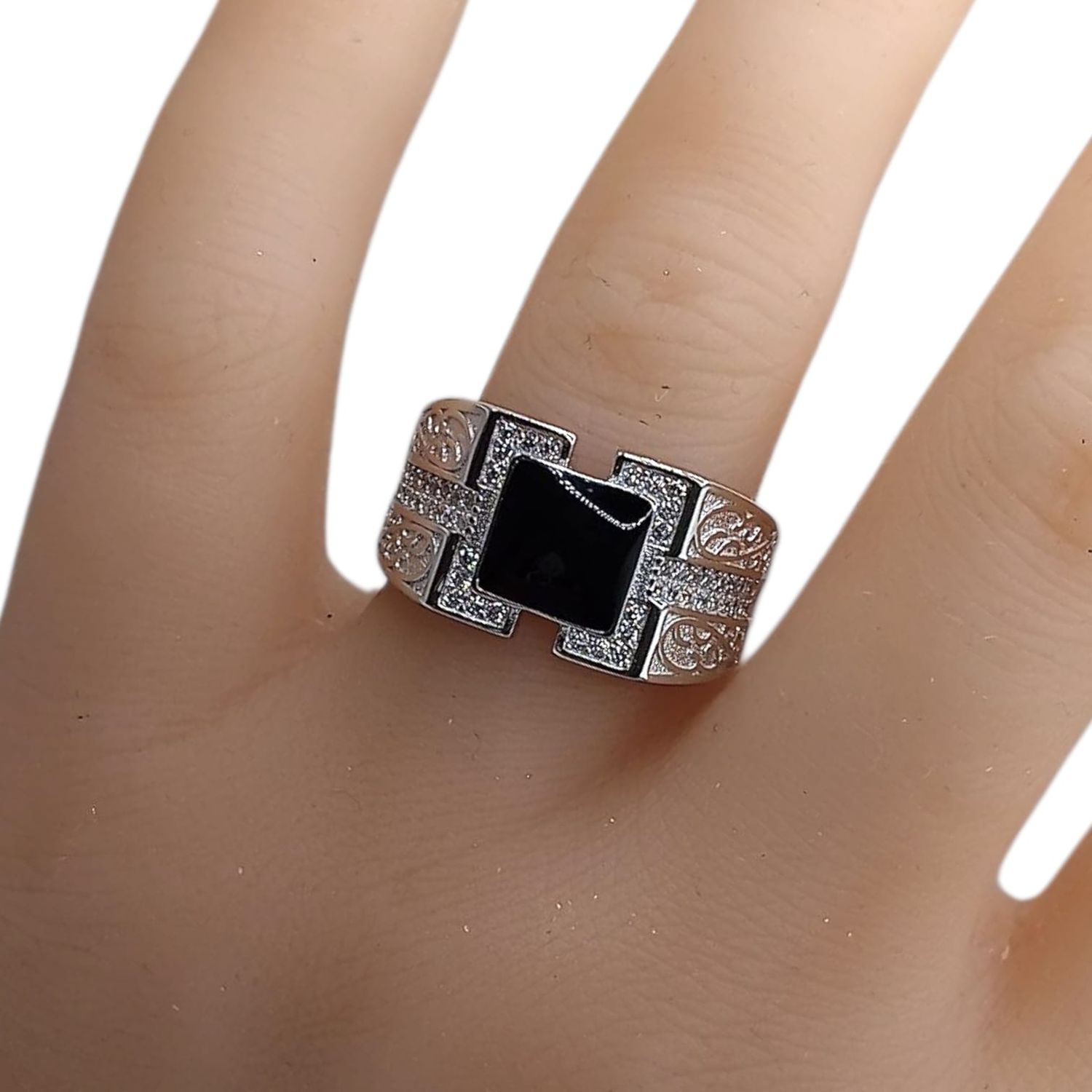 ANILLO CABALLERO CON CZ, VARIAS MEDIDAS, PLATA .925