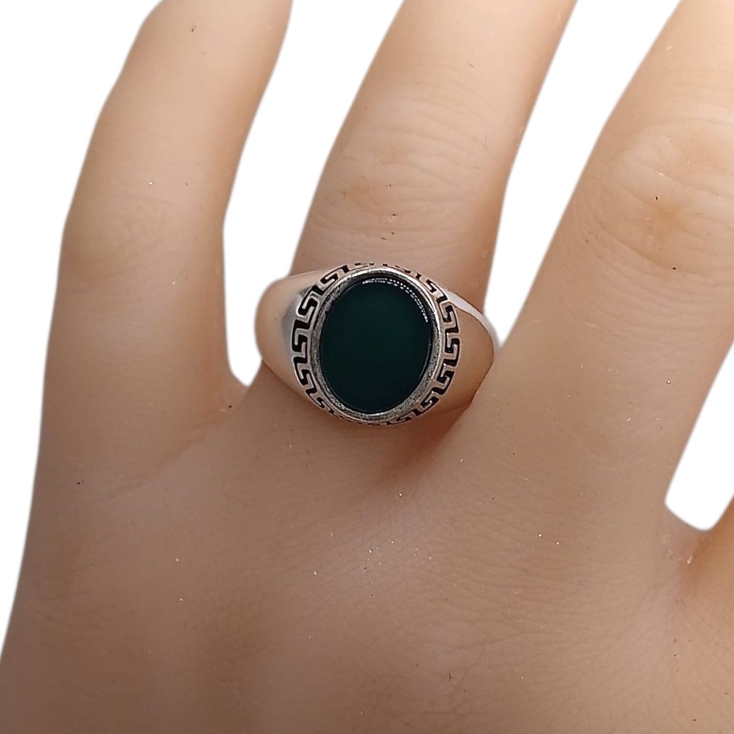 ANILLO CABALLERO GRECAS, VARIAS MEDIDAS, PLATA .925