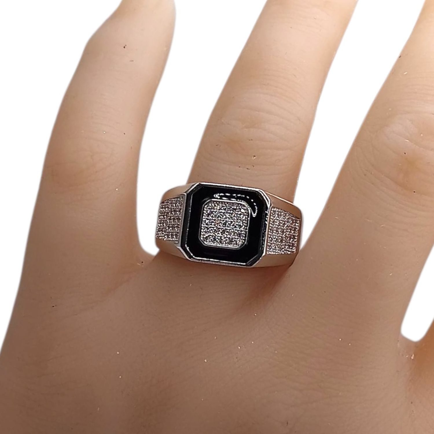 ANILLO CABALLERO CON CZ, VARIAS MEDIDAS, PLATA .925