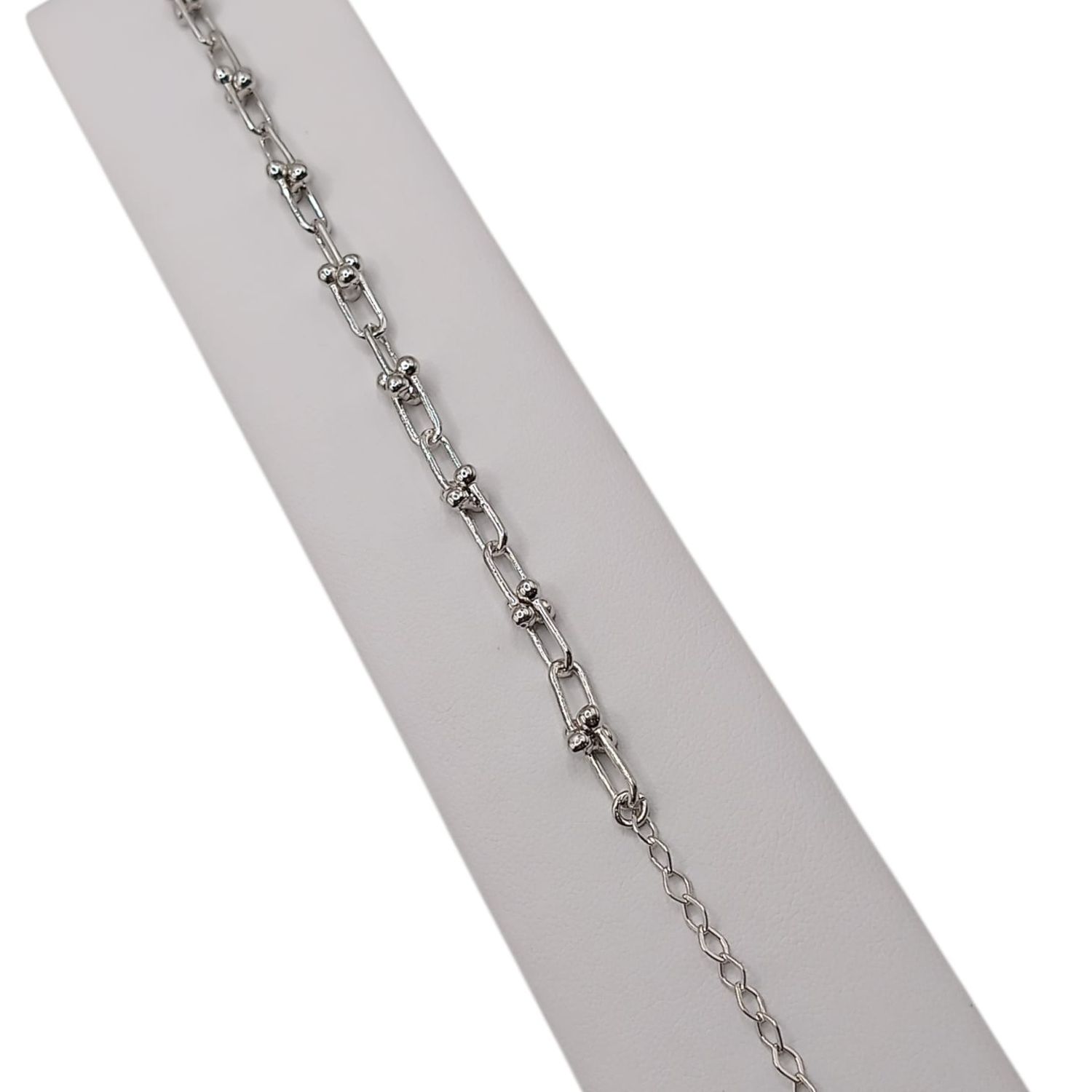 PULSERA ENTRELAZADA, 7.5&quot; AJUSTABLE PLATA .925