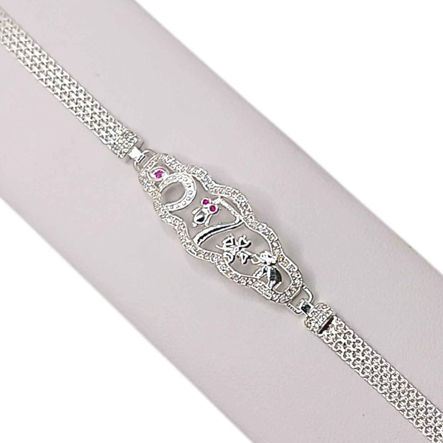 PULSERA DE LA SUERTE, 7.5&quot; 4MM PLATA  .925