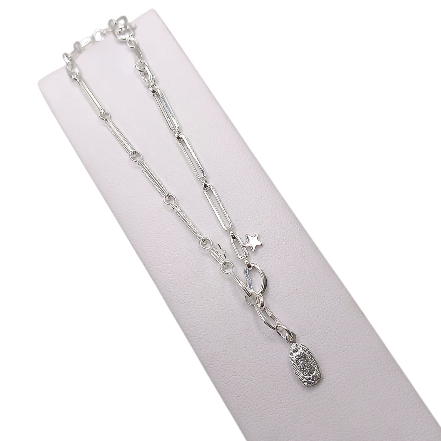 PULSERA FANCY VIRGEN GPE 8&quot; PLATA .925