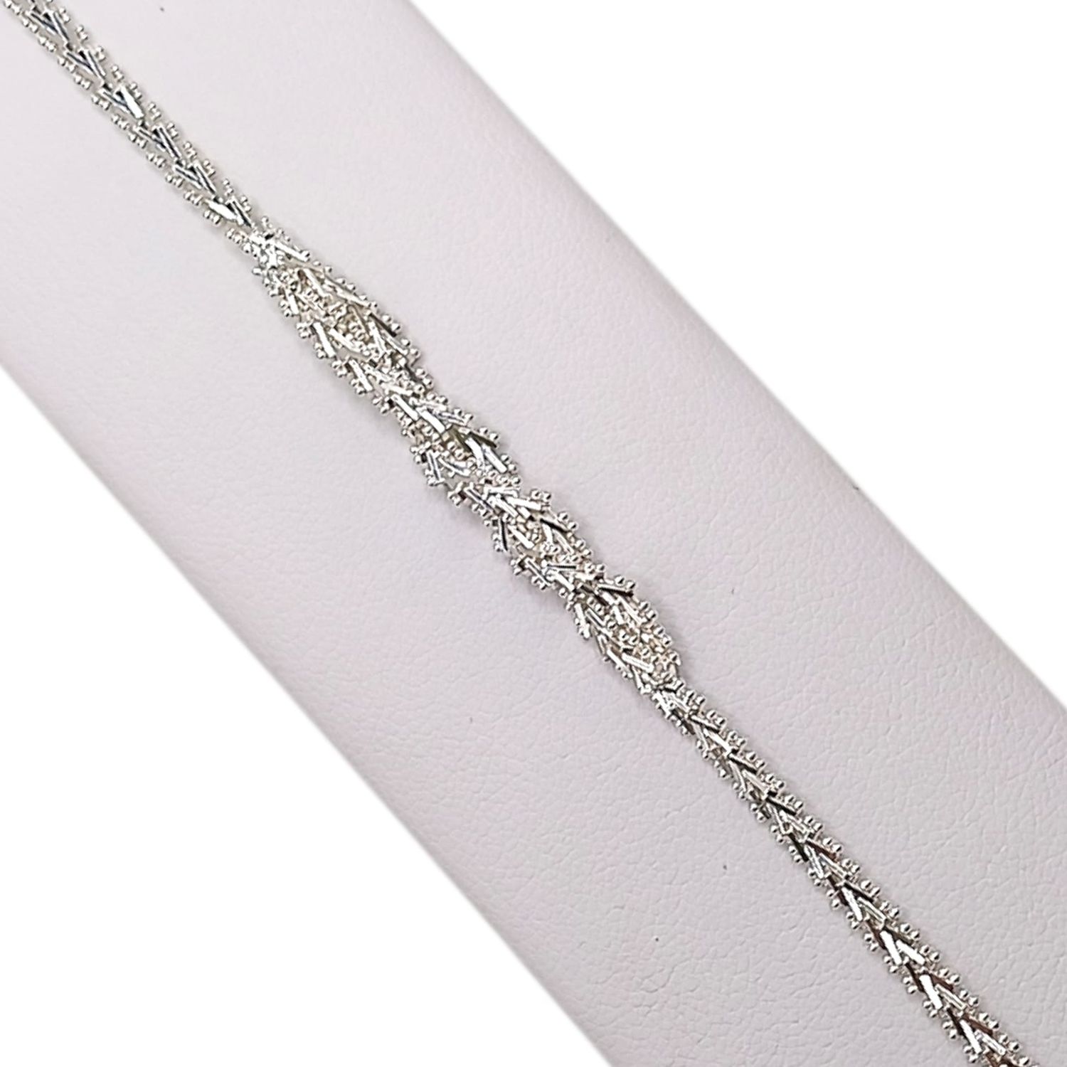 PULSERA BOLEADA ENTRELAZADA  7&quot; PLATA .925