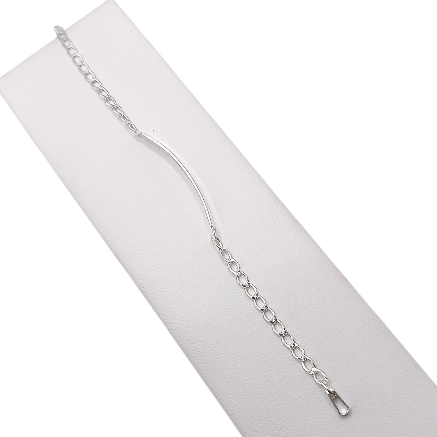 PULSERA CUBANA CON PLACA 5.5"  2.5 MM, PLATA .925