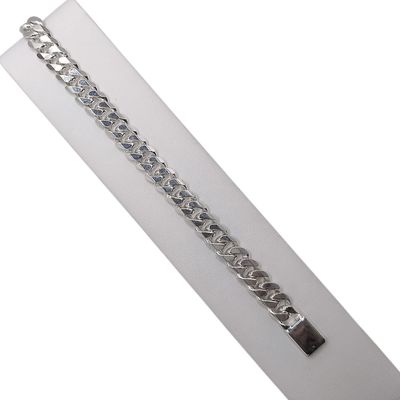 PULSERA ESTILO CUBANA LISA  8.5"   8 mm PLATA .925