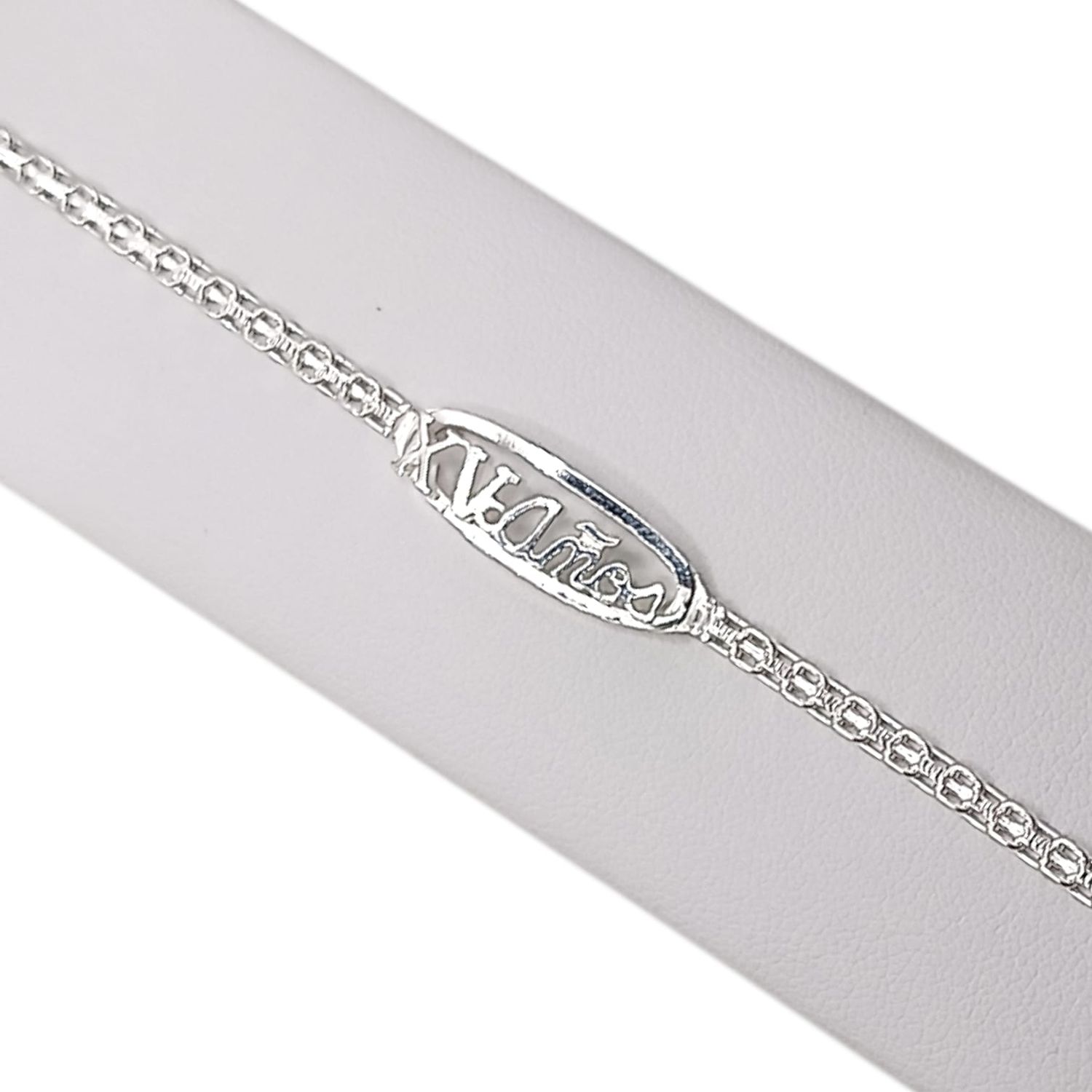 PULSERA BISMAR XV AÑOS  6&quot; PLATA .925