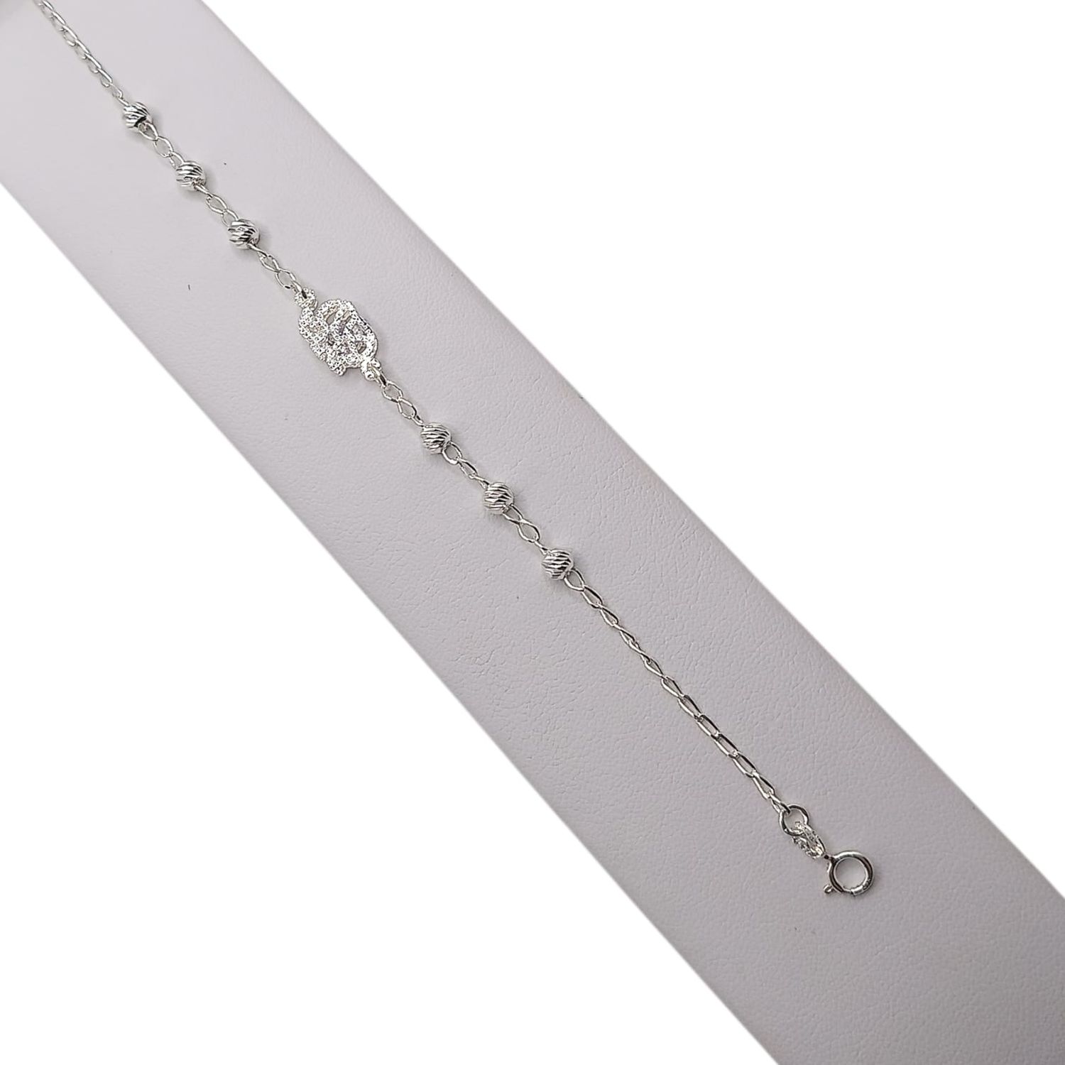 PULSERA DE ELEFANTE 7&quot; VARIOS COLORES PLATA .925