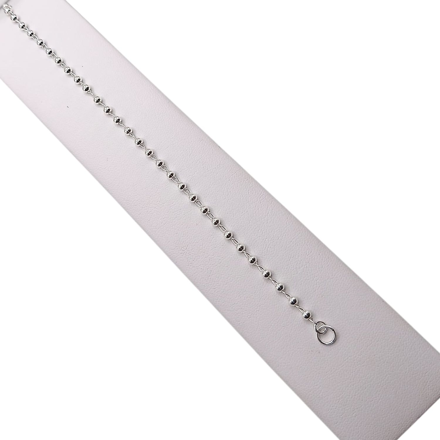 PULSERA BOLITAS  3MM  7.5&quot; PLATA .925