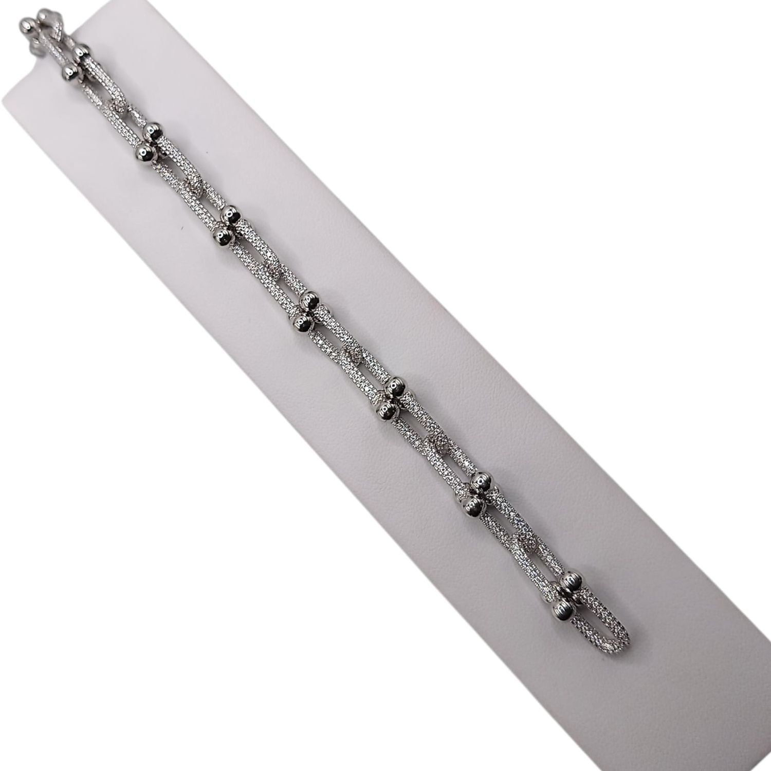 PULSERA ENTRELAZADA  SUPER FANCY 8&quot; PLATA .925