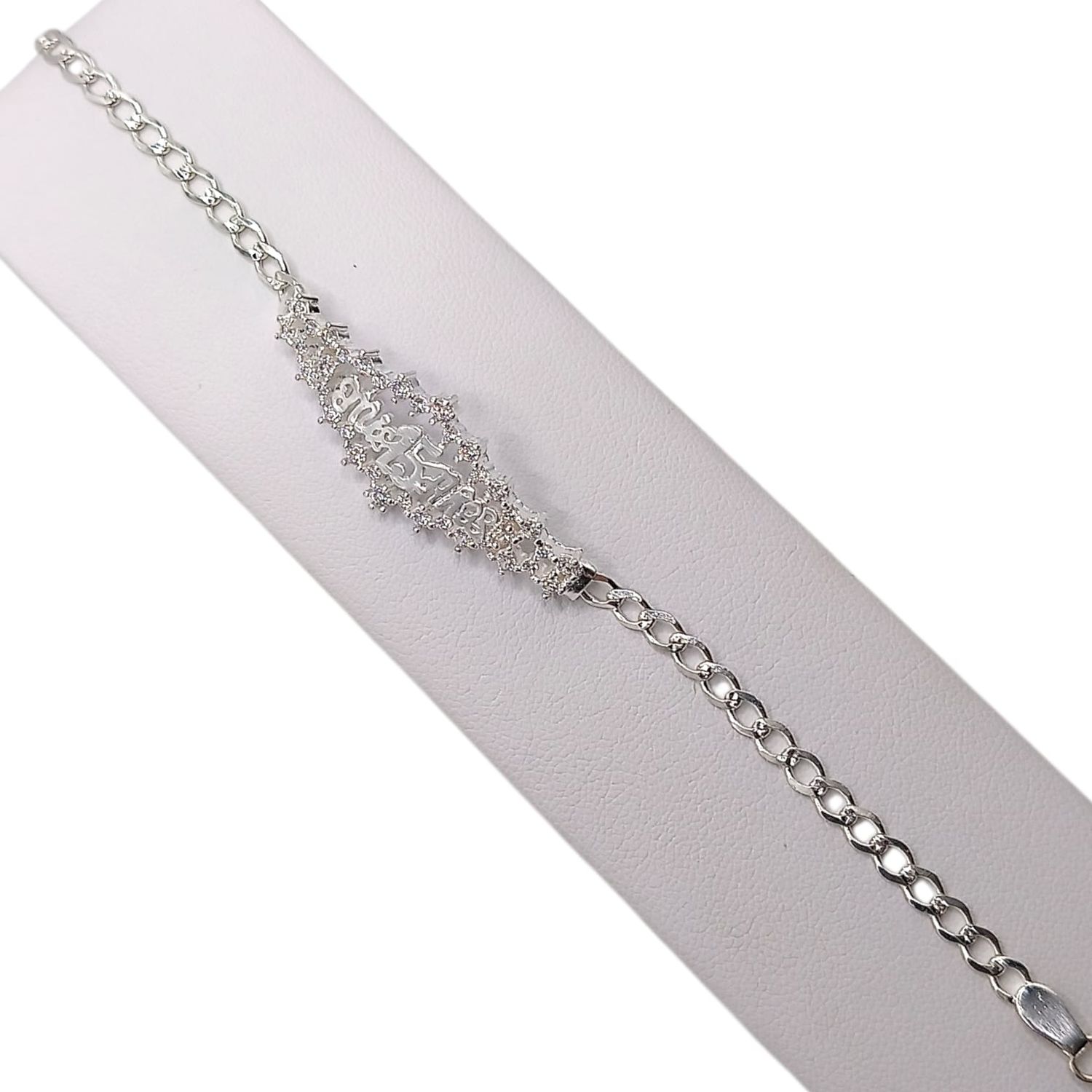 PULSERA MIS 15 AÑOS 7&quot; CON CZ PLATA .925