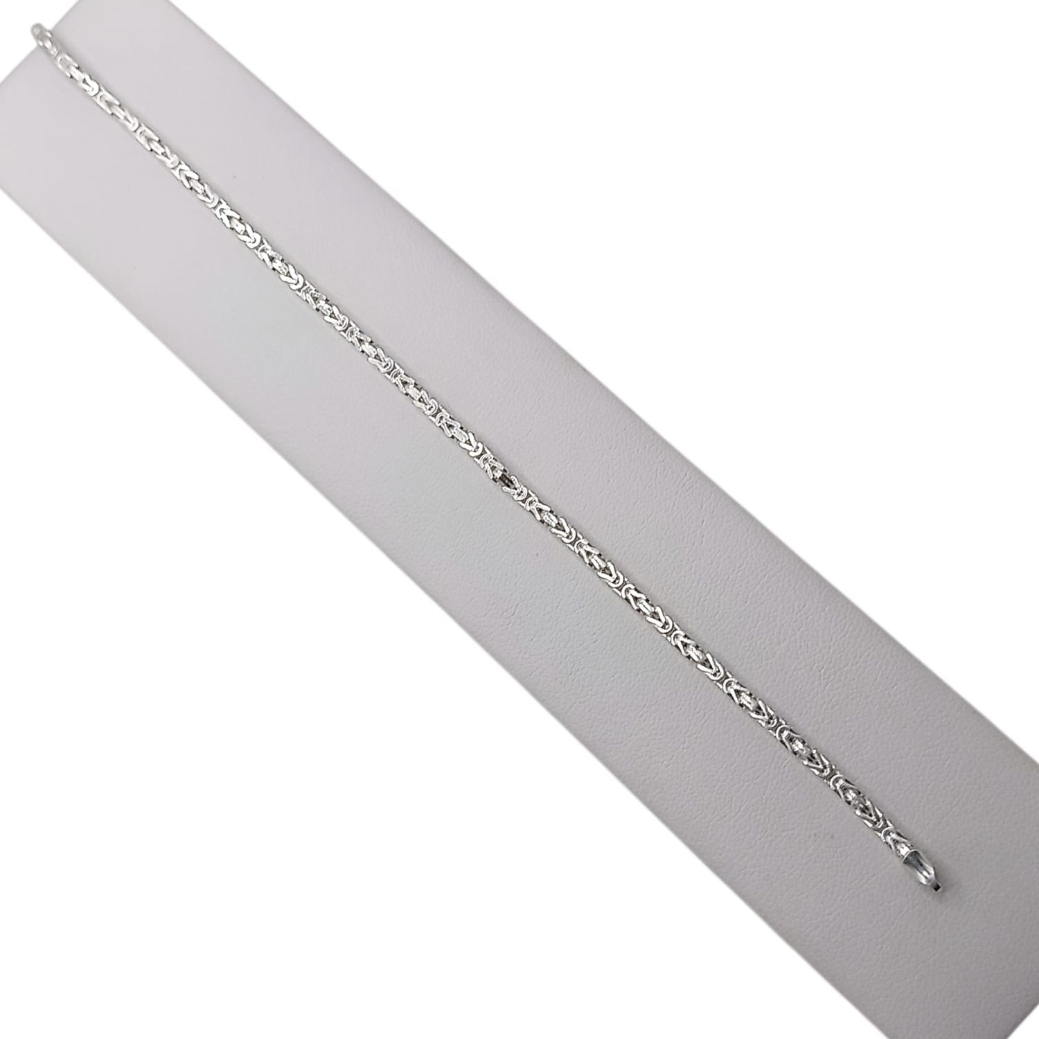 PULSERA TEJIDO FLEXIBLE  8.5" 2MM  PLATA .925