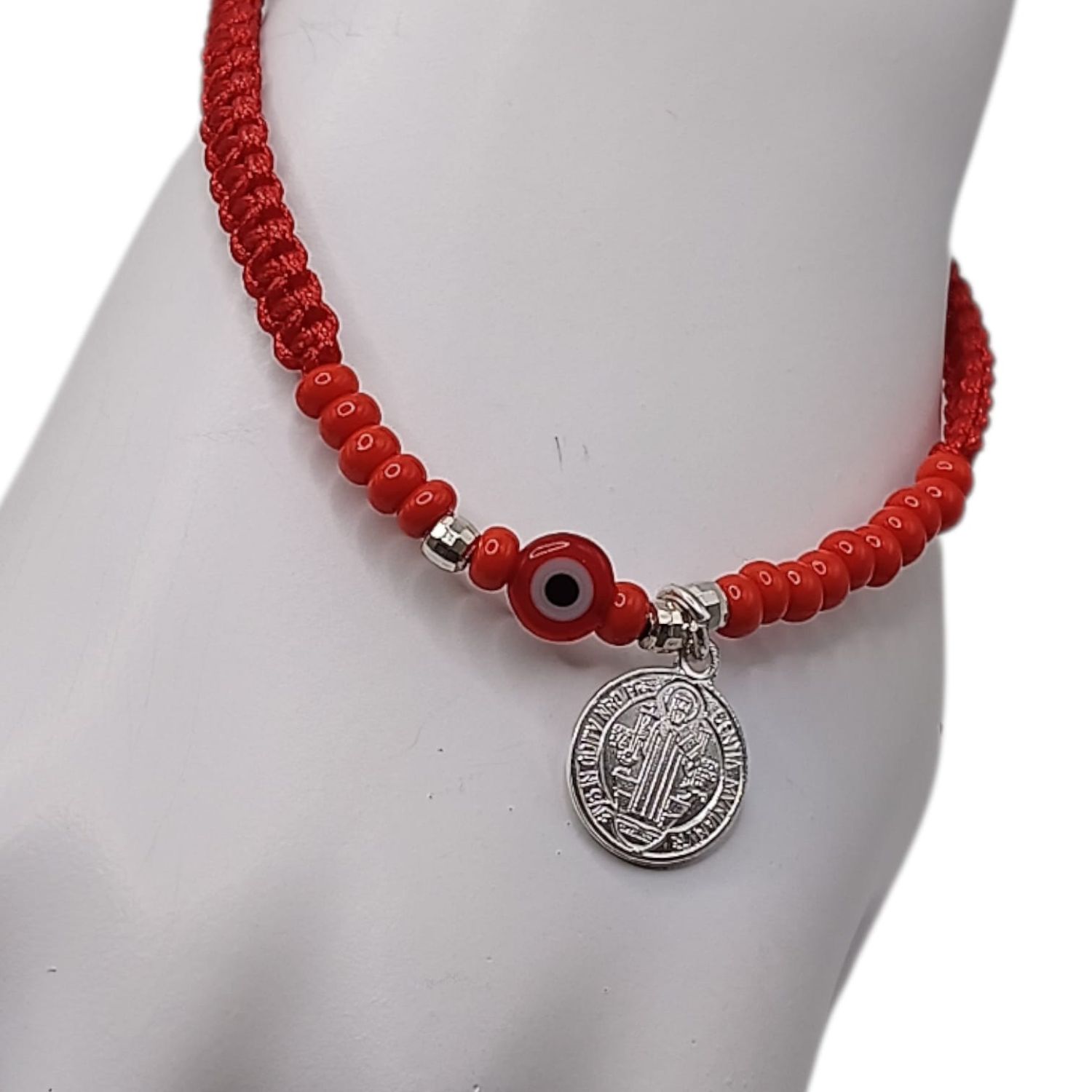 PULSERA SAN BENITO TEJIDO DEHILO, AJUSTABLE, PLATA .925