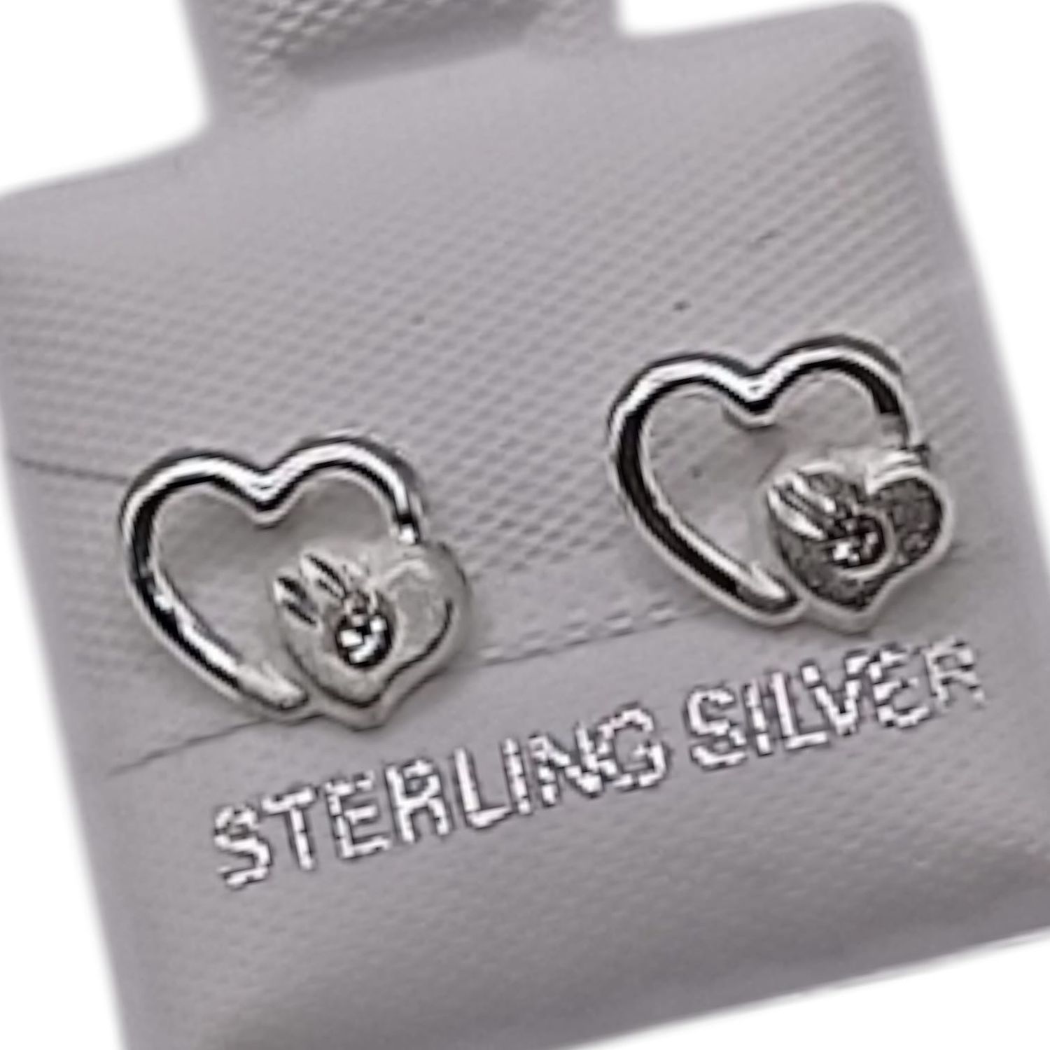 BROQUEL CORAZONES, BROCHE BOLITA, PLATA .925