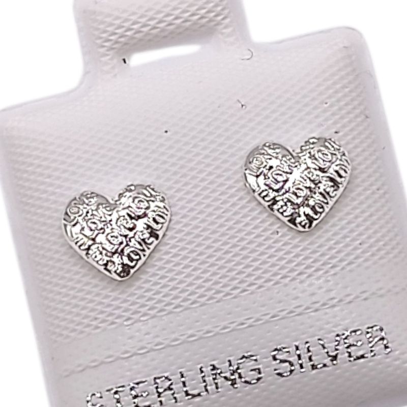BROQUEL CORAZON LOVE, BROCHE BOLITA, PLATA .925