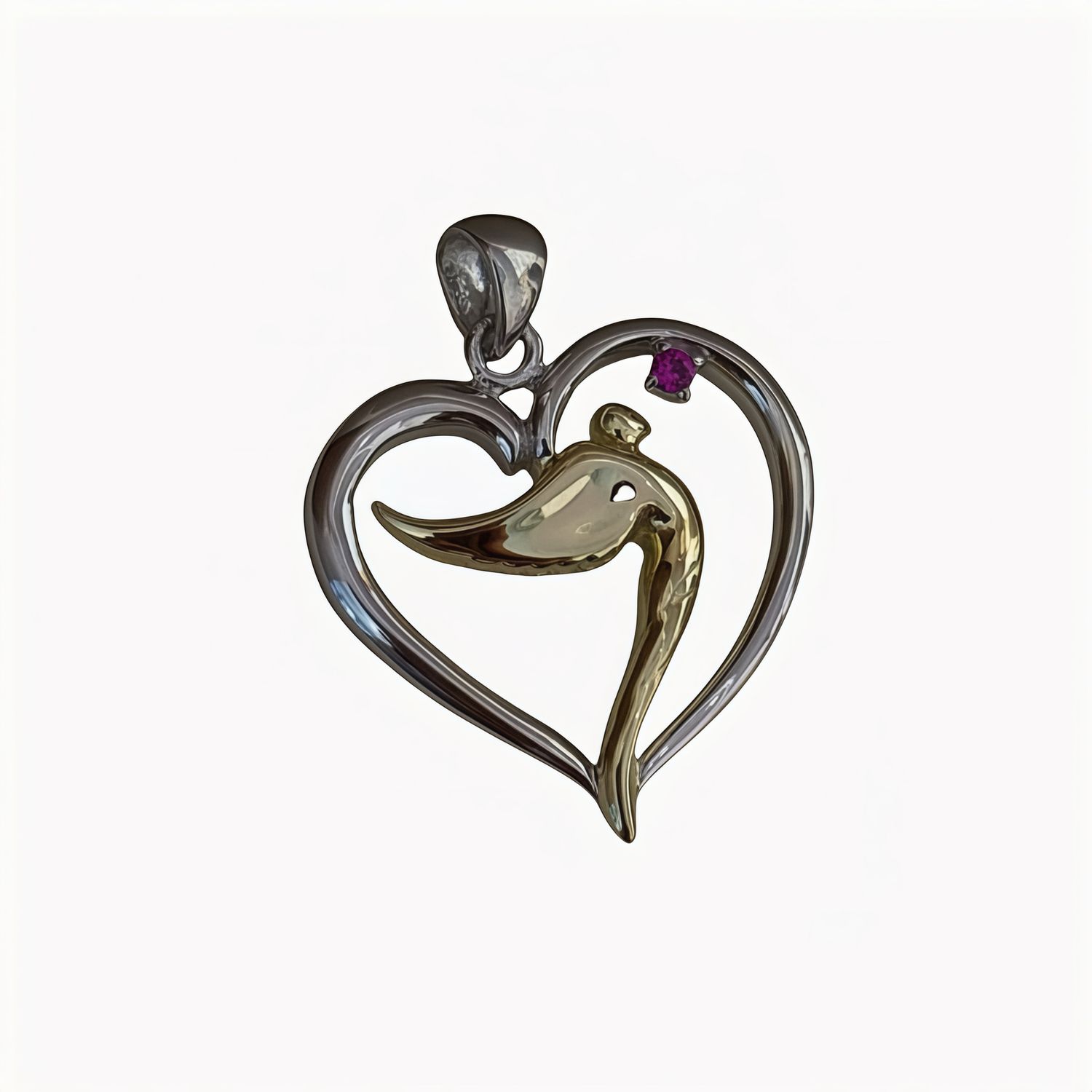 Ultra Fancy Heart Pendant LOVE in Korean 925 Silver, Ideal for chains 3 mm or less