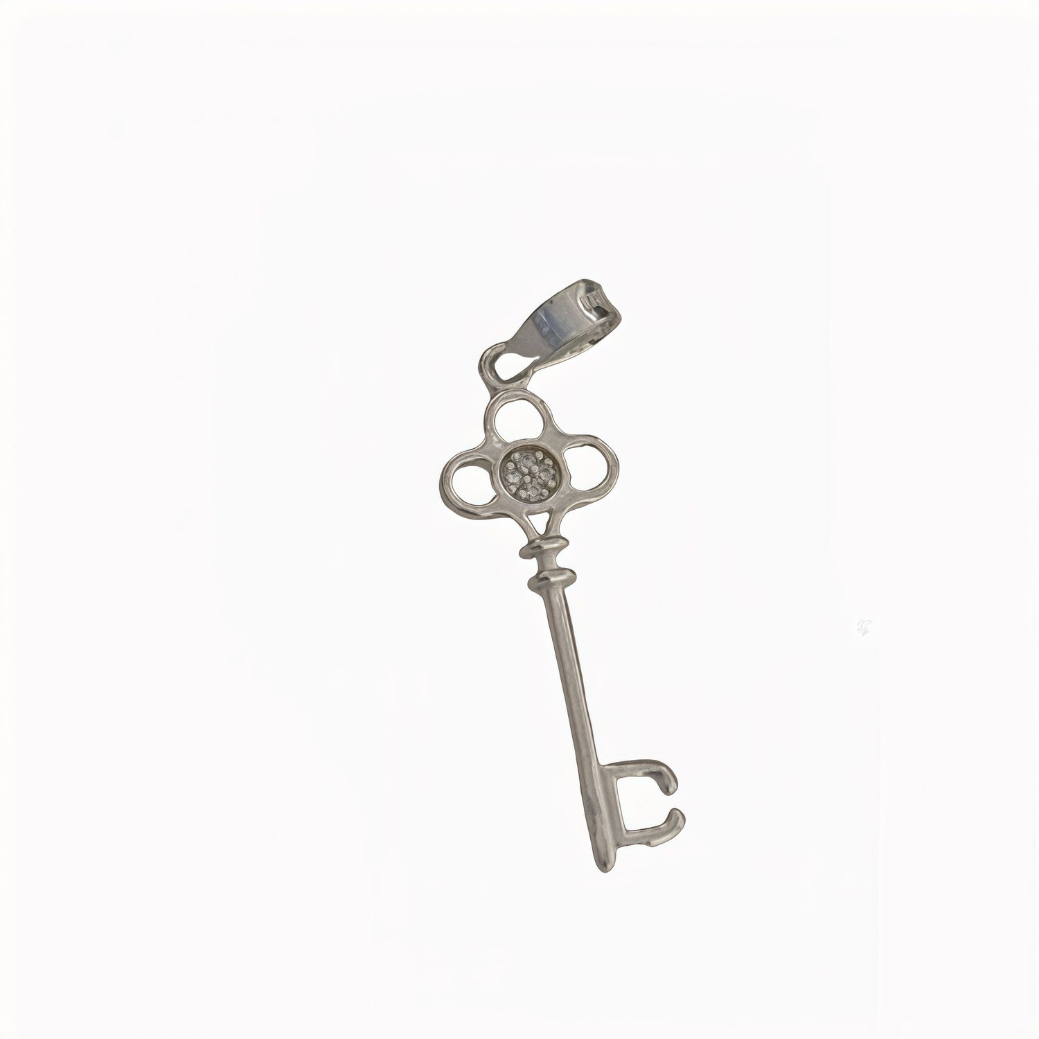 Dije Llave 3D Plata 925 Italiana, Mide 4cm, ideal para cadenas de 5 mm o menos