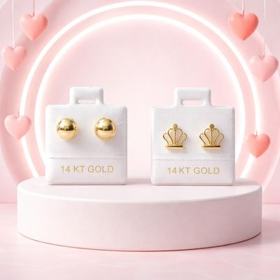 Aretes y Broquel Oro 14K