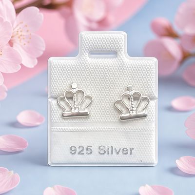Broquel Corona Plata 925 Mexicana, Broche de Bolita Broquel Corona Plata 925 Mexicana, Broche de Bolita