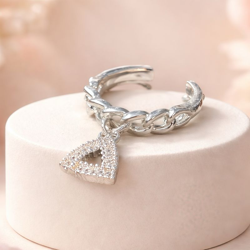 ANILLO AJUSTABLE TRIANGULO DE LA SUERTE PLATA .925