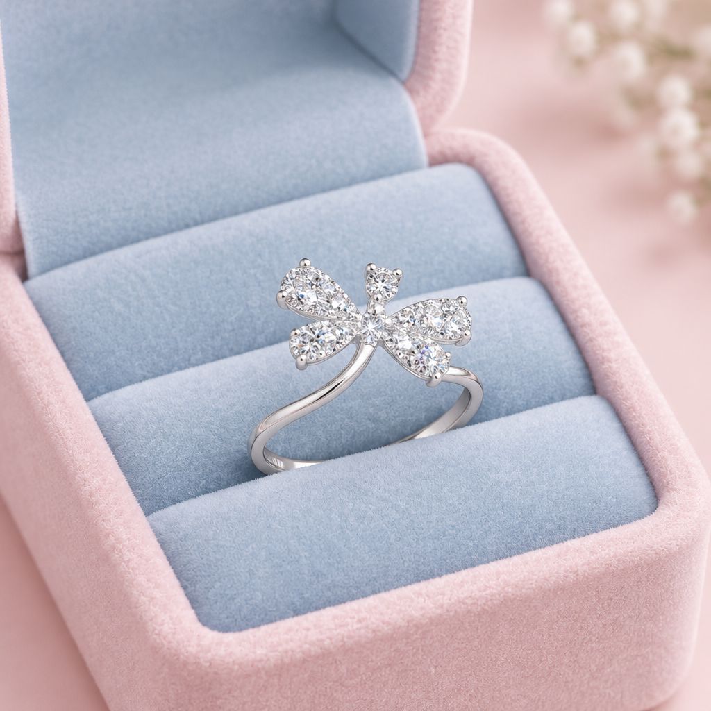 ANILLO LIBELULA CZ BCA VARIAS MED, PLATA .925