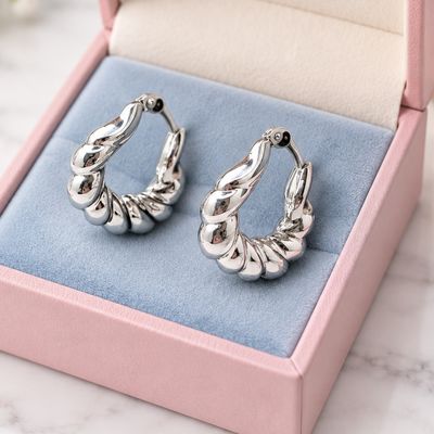 Arracada torsal, 2.5 cm. de diametro PLATA .925