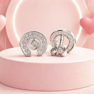 ARETE FANCY HERRADURA CON CZ  PLATA .925