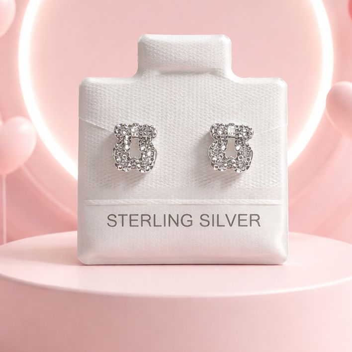 Broquel Premium Osito Plata 925 MX 