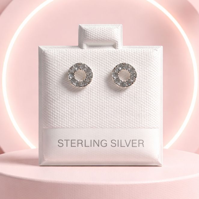 ARETE CIRCULO CON CZ  PLATA .925