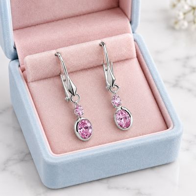 ARETE DE ARILLO CON CZ EN GOTA, DIFERENTES COLORES, PLATA .925