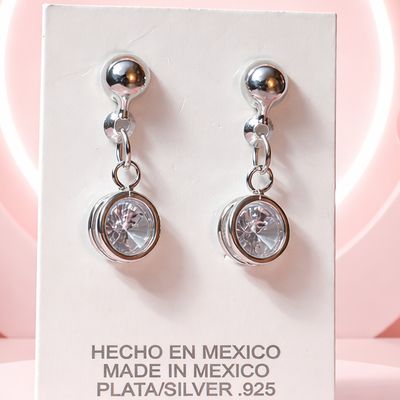 ARETE CIRCULO CON CZ BCA PLATA .925 ARETE CIRCULO CON CZ BCA PLATA .925