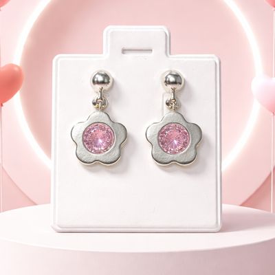 ARETE FLOR CON CZ ROSA  BROCHE DE MARIPOSA PLATA .925