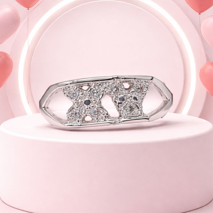 ANILLO  XV MICROPAVE VARIAS MEDIDAS  PLATA .925