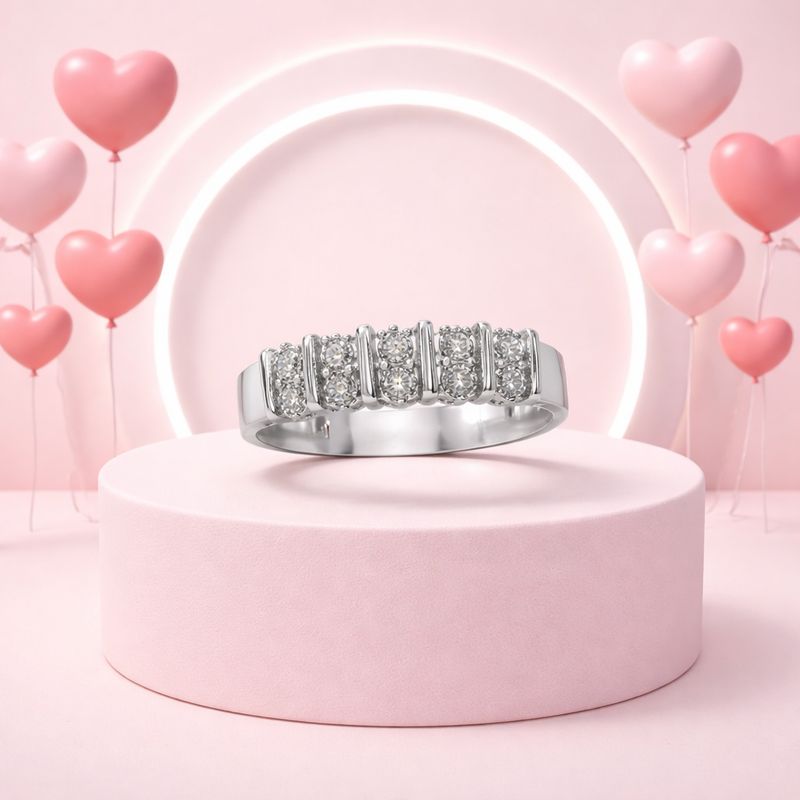 ANILLO BAGUET CZ BLANCA # 9  PLATA .925
