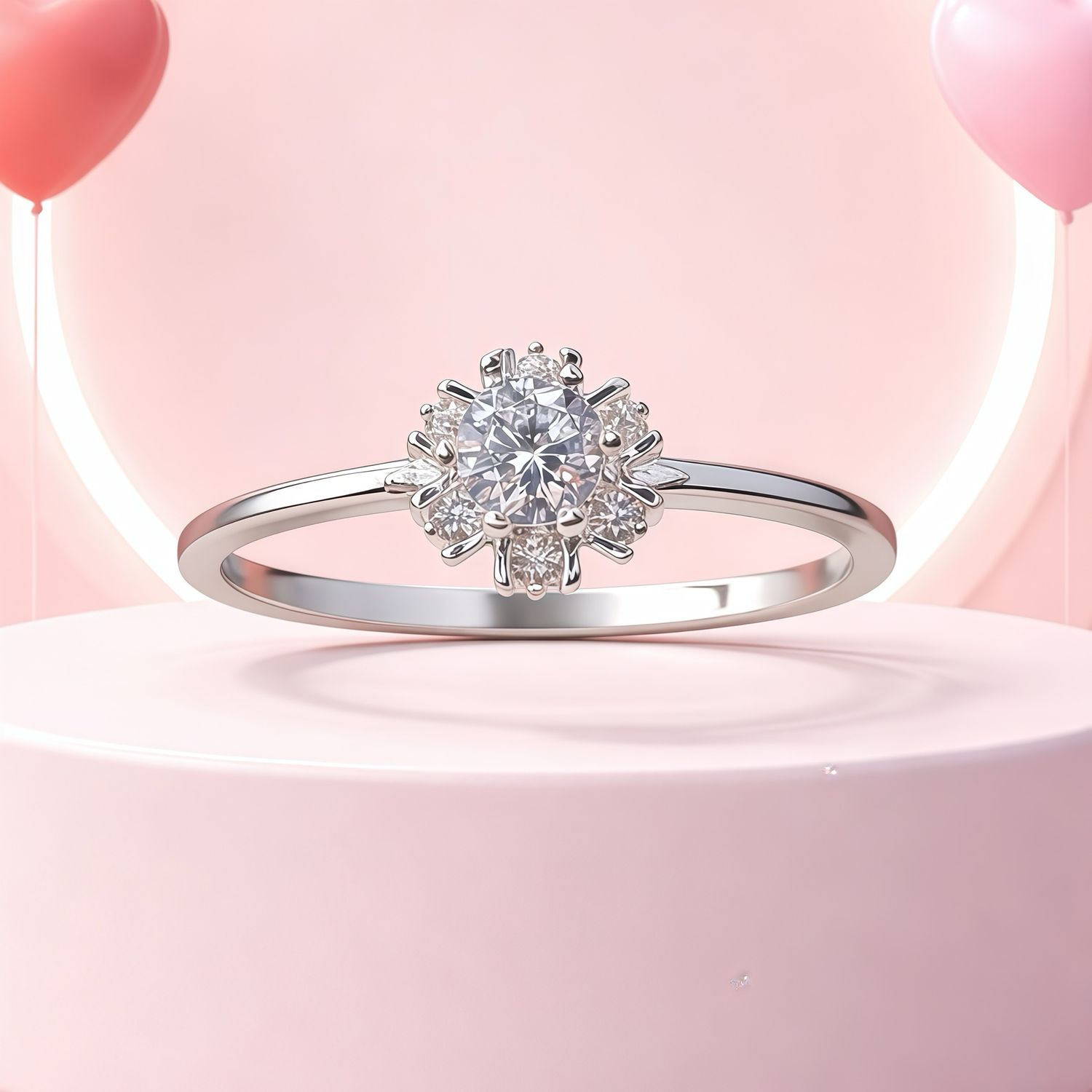 ANILLO SOLITARIO FLOR BAGUET VARIAS MEDIDAS PLATA .925