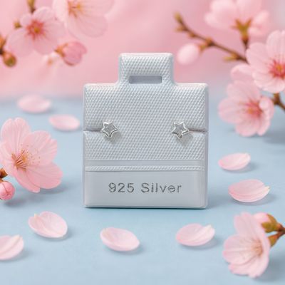 BROQUEL BISELADO ESTRELLA 3 MM CZ BCA PLATA .925 Broche de Bolita