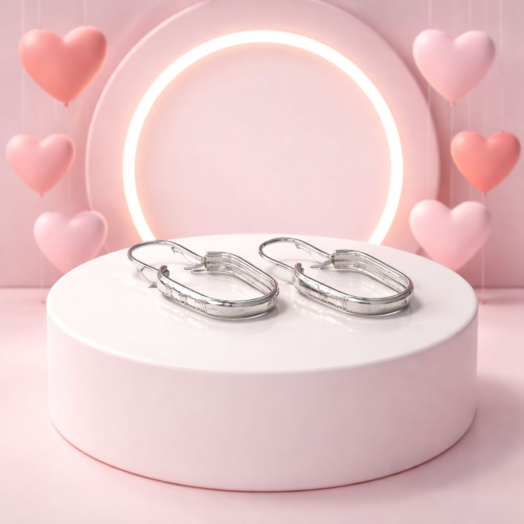 ARRACADA DIAMANTADA RECTANGULAR  3.5 CM  PLATA .925