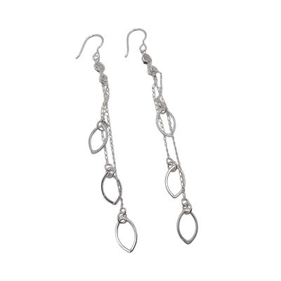 ARETE FANCY LARGO CON CZ, 10.5 CM PLATA .925