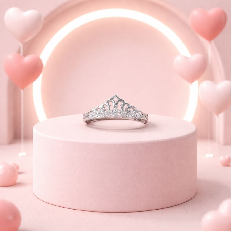 ANILLO CORONA PRINCESA VARIAS MEDIDAS  PLATA .925