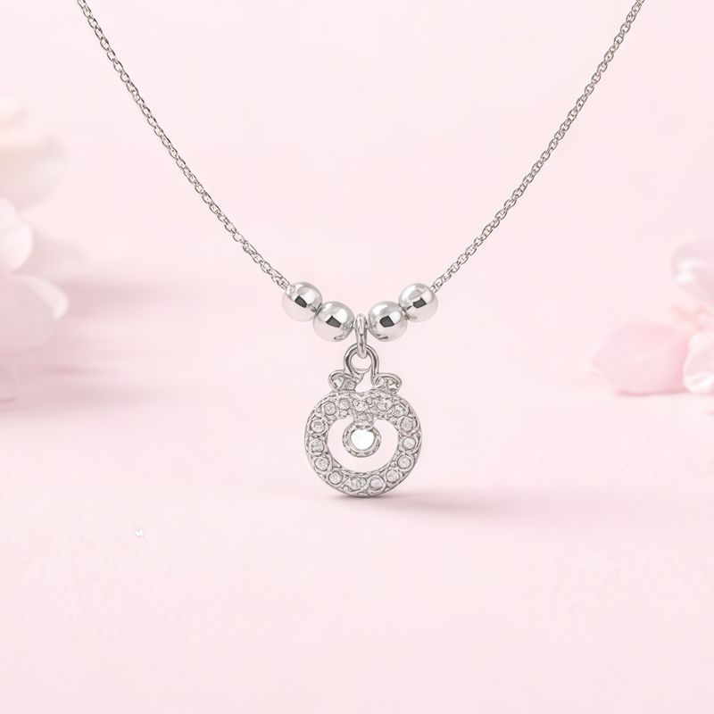 GARGANTILLA  MANZANITA CON MICROPAVE 18" PLATA .925