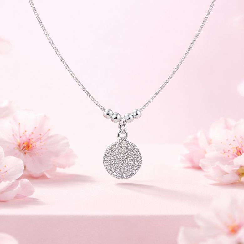 GARGANTILLA  CIRCULO CHICO CON MICROPAVE 18"  PLATA .925
