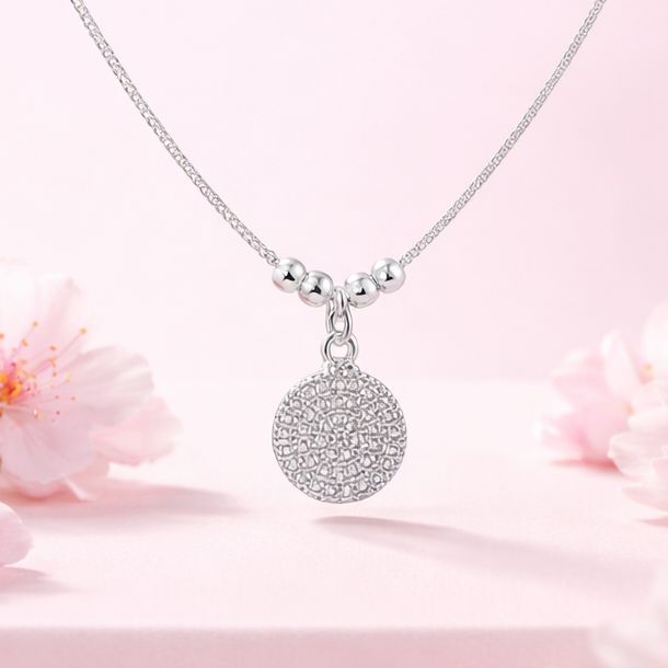 GARGANTILLA  CIRCULO CHICO CON MICROPAVE 18"  PLATA .925