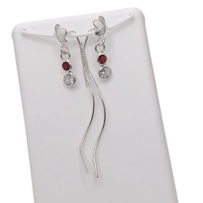 ARETE VIOL FLOR DIFERENTES COLORES  PLATA  .925